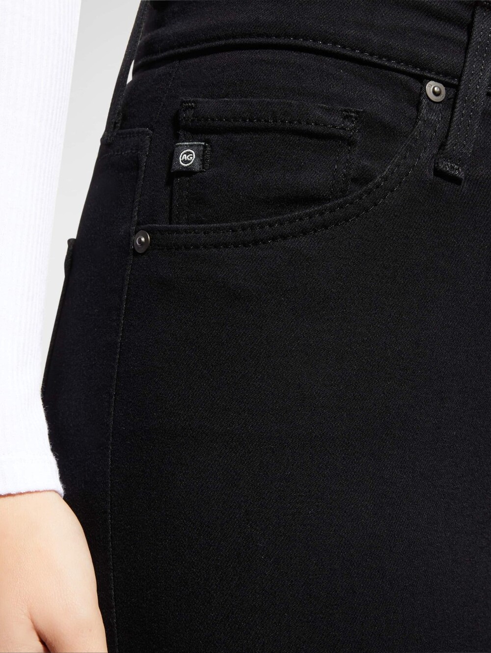 AG Jeans Super Black Farrah High Rise Skinny Jeans Size 29R - Picture 2 of 16